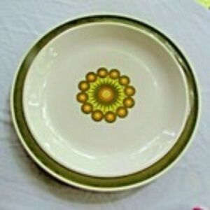 Nikko Ironstone Chartreuse Mod Serving Platter Plate 12 inch Dish Made Japan MCM